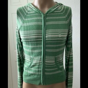 Original Penguin Lightweight 75% Silk, 10% Cashmere Zip Up Hooded Sweater